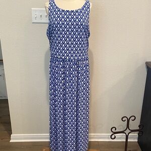 Brooks Brothers Navy and White Maxi Dress XL